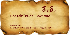 Bartánusz Boriska névjegykártya